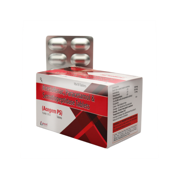 Aceclofenac has a higher anti-inflammatory action or at least comparable effects than conventional NSAIDs in double-bind studies Paracetamol is a time tested Anti-pyretic & Analgesic with proven safety Serratiopeptidase is a proteolytic enzyme obtained from the silkworm Arthritis I Sport Injuries Dental Pain I Fracture ENT I Inflammation