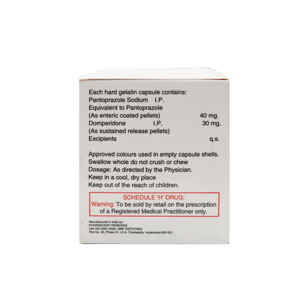 PANTIZ-DSR Providing freedom from ulcer Pantoprazole Protect the gastric mucosa Offers enhanced efficacy and safety Domperidone Increase gastric motility Restores lower esophageal sphincter tone, normalize peristalsis and synchronizes antral and duodenal contraction RX: Gastric esophageal reflux disease, Peptic ulcer, Zollinger Ellison Syndrome, NSAID induced ulce