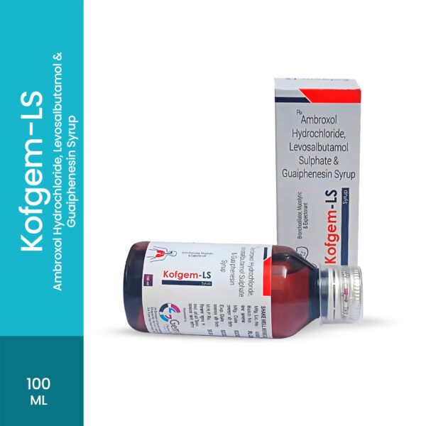 Kofgem-LS When the cough makes yoy uncomfortable Ambroxol Possesses mucokinetic & secretolytic properties Reduces Bronchial Hyper reactivity Effective antioxidant & anti-inflammatory action Terbutalin Prevents bronchospasmin patients with with bronchial asthma associated with bronchitis & emphysema Guaiphenesin Reduces sickness & increase the output of respiratory secretions Menthol Soothensthe inflammed throat RX:  Productive Cough, Bronchospasm Bronchial Asthma, Chronic Bronchitis, COPD