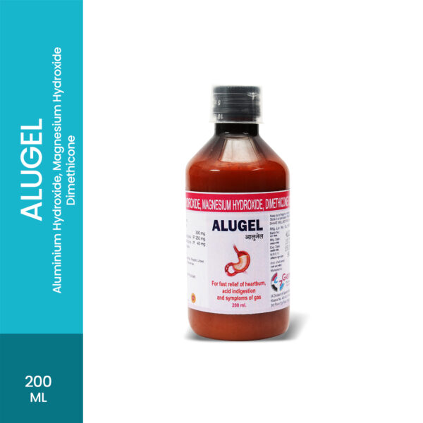 Alugel The Safest Non –Systematic Antacid… Maximum Acid Neutralization Capacity Rx: Gastritis, Acidity, Abdominal Discomfort, Heart Burn, Flatulence. Dyspepsia Absolutely Safe For Long –Term Use