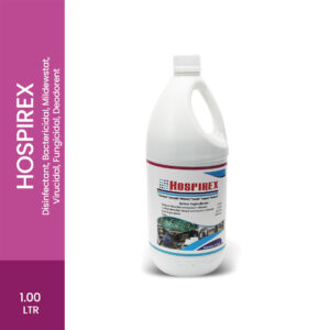 One-Step Disinfectant Cleaner And Deodorant * Disinfectant * Bactericidal * Mildewstat * Virucidal * Fungicidal * Deodorant Salient Features -Aldehyde Free -Eco-Friendly & User - Friendly -Single Shot Product -Deodorizer -No Occupational Hazards -Time & Cost Effective Active Ingredients: -Didecyl Dimethyl ammonium chloride - 8.70% -n-Alkyl dimethyl benzyl ammonium chloride - 8.19% -Inert Ingredients - 83.11% Areas of Application: For Use as a One Step Disinfectant -Pre-clean heavily soiled areas. -Apply use solution to hard, non porous surfaces -For best results; let surfaces remain wet for 10 minutes. -Let air dry the surface. For Use as a General Cleaner and/or Deodorizer -Apply use solution to surface. Wipe surfaces (and let air dry) For Instrument Disinfection: -Use 10% solution(100 ml in 1 litre), soak completely inside the Hospirex solution. -For Semi-critical instruments disinfection, 30 minutes of contact time is required. Modes of Application: Hospirex can be applied by mop, wipes, sponge, cloth, hand sprayer, auto - scrubber.