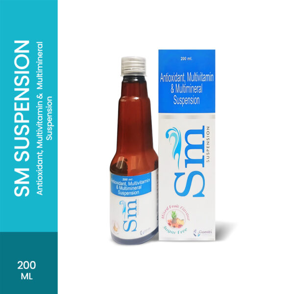 SM Suspension Boost up your system with the essential vitamins & minerals. It is a dietary supplement that supports the body with fundamental nutrients and minerals. It further improves nutritional deficiencies and boosts immunity & energy level of your body. RX: Improves energy level, More active, Weight gain & growth